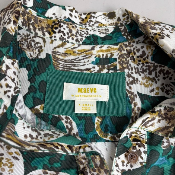 Maeve Anthropologie Shirtdress Tiger Big Cat Print size XS - Picture 6 of 10